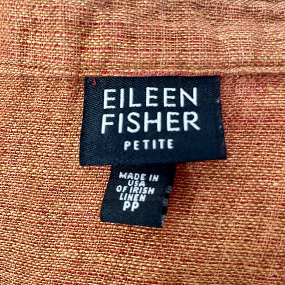Eileen Fisher Red Lagenlook Irish Linen Cropped Open Blazer Jacket, Size PS - Picture 5 of 9